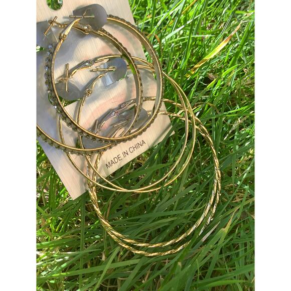 New set 3 pair earrings hoop - Picture 1 of 5